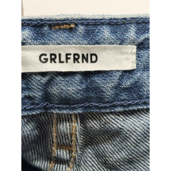 GRLFRND Mica Jeans 26 High Rise Waisted Button Fly High Expectations Blue Denim - Picture 6 of 14
